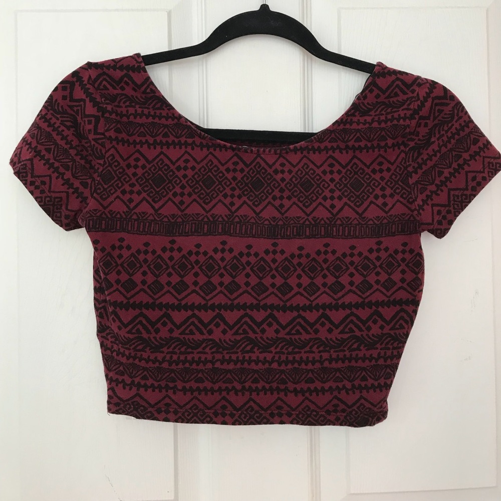 Cropped Maroon Shirt